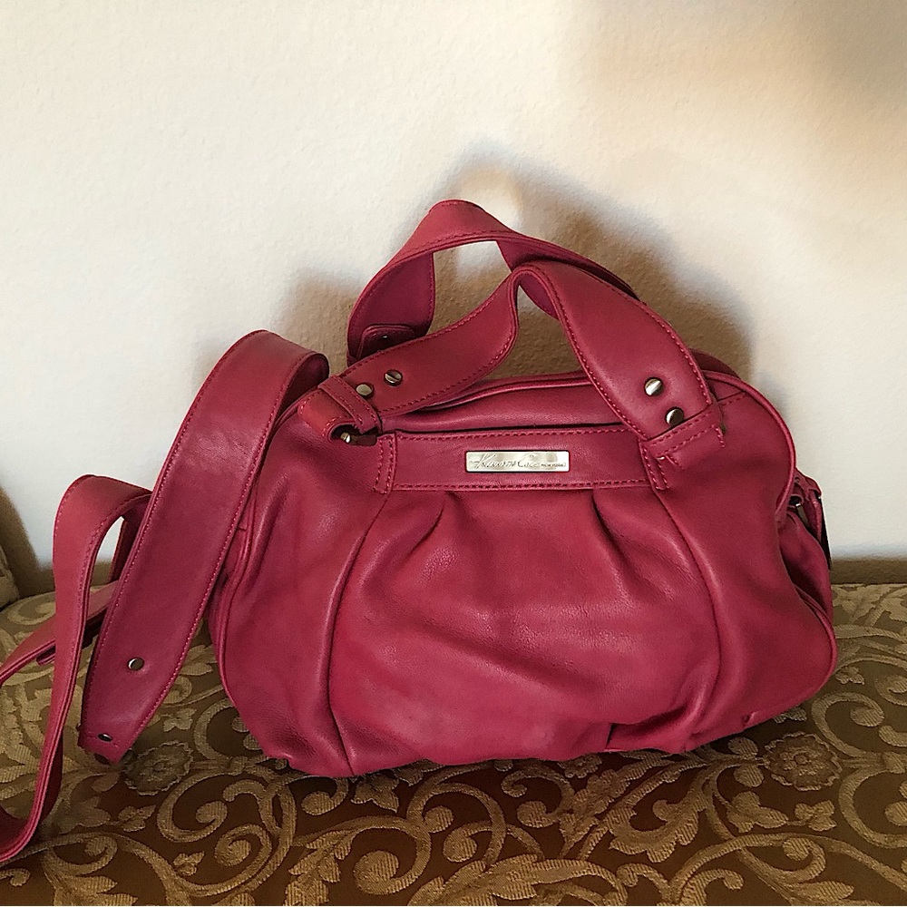 Amazing hard to pleats satchel leather bag